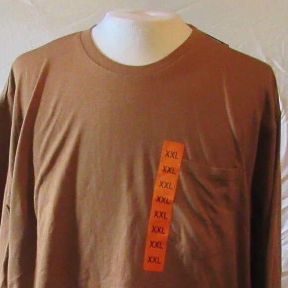 NWT Woolrich Brown Long Sleeve Pocket Tee Size XXL Green Label Collection - Picture 1 of 10